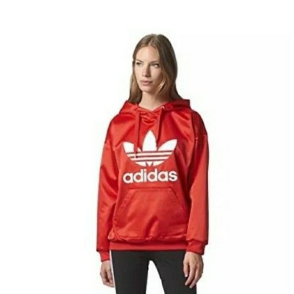 adidas Sweaters | Adidas Red Hoodie Women Xl Brand New | Poshmark